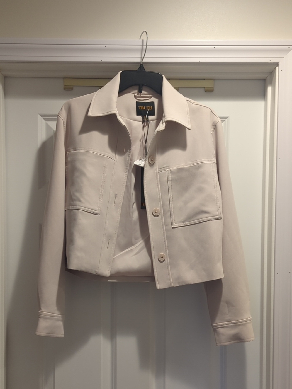 TRUTH Blush Cream Cropped Boxy Jacket